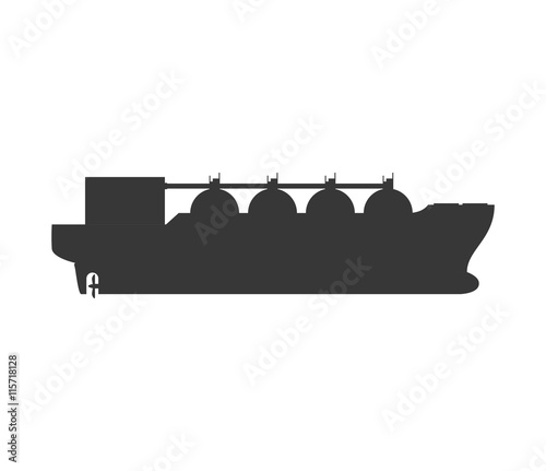 Transportation concept represented by ship silhouette icon. Isolated and flat illustration