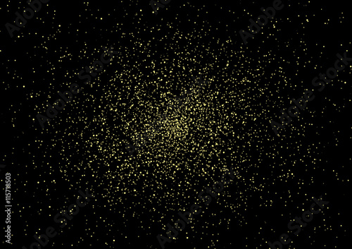 abstract glitter background effect. galaxy , universe , Sparkling star texture on black. Star dust sparks in explosion on black background. Vector Illustration , yellow