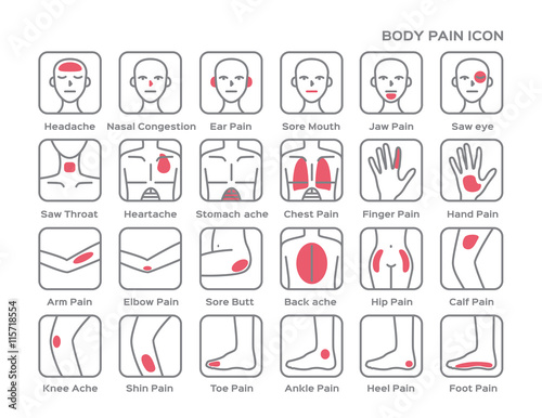 body pain icon logo , pain vector