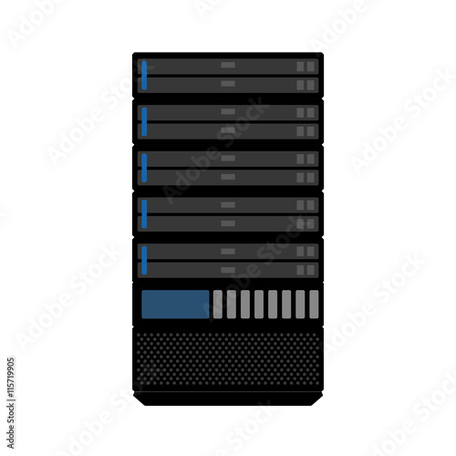 Data base concept represented by Web hosting icon. Isolated and flat illustration.