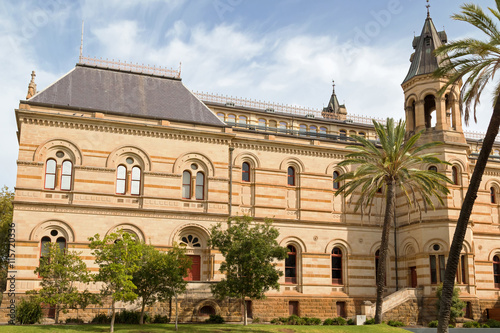 The facade of Mortlock Library located at the front of the South Australian Museum in Adelaide, South Australia