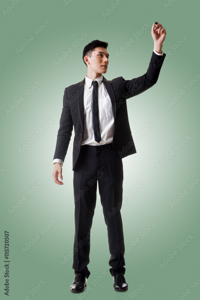 businessman writing or drawing businessman writing or drawing