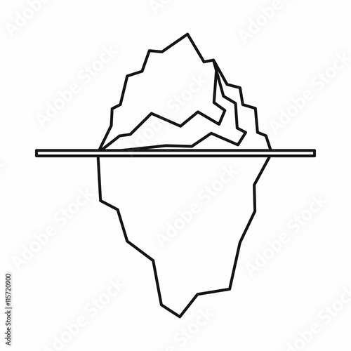 Iceberg icon in outline style isolated vector illustration