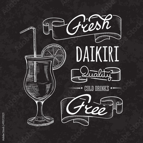 Bar menu of cocktail proposal