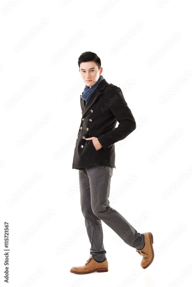 Asian young man feel cold Asian young man feel cold