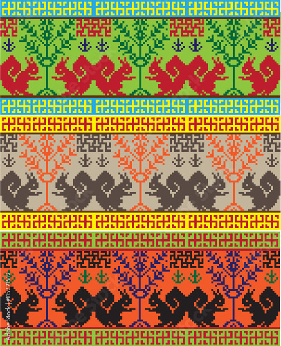 national embroidery Slavic peoples set