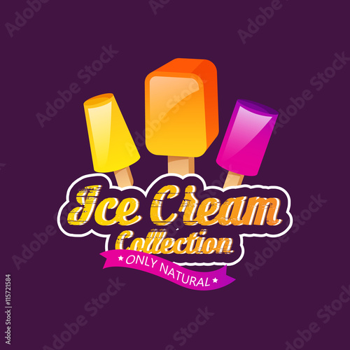 Ice cream collection vector illustration.