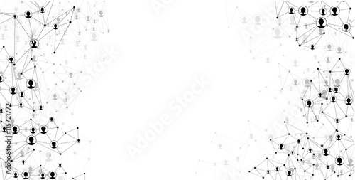 Global communications background with heads.