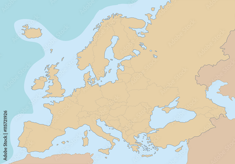 Naklejka premium Political map of Europe Vector Illustration