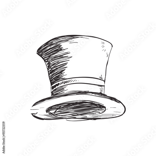 Cloth concept represented by sketch hat icon. Isolated and flat illustration