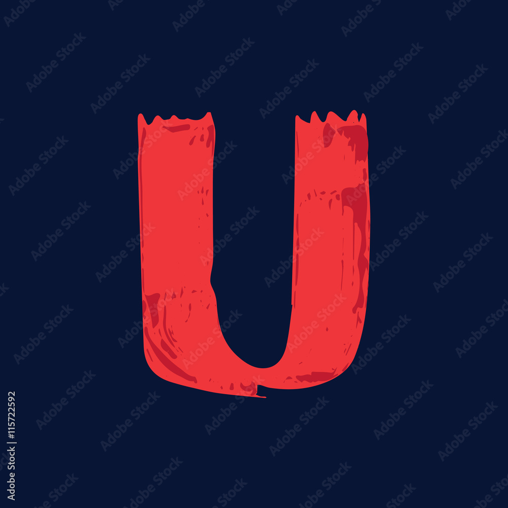 Letter U logo with grunge brush strokes. Letter U logo with grunge brush strokes.