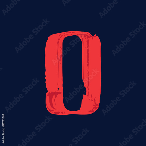 Number zero logo with grunge brush strokes.