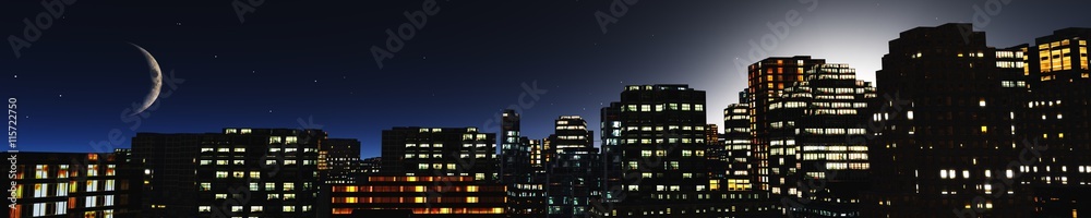 Panorama of the city at night.
Panorama of the city at night.