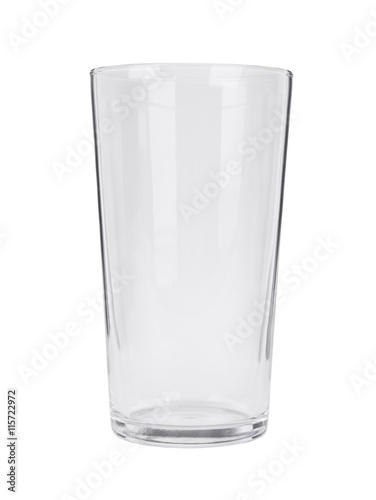 An empty pint glass isolated on a white background