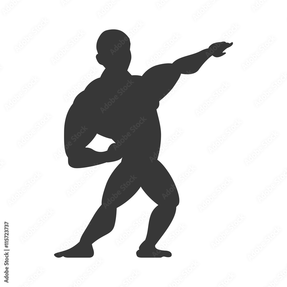 Healthy lifestyle and bodybuilder concept represented by Muscle man icon. Isolated and flat illustration