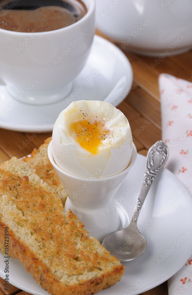 Fototapeta premium Boiled egg for breakfast
