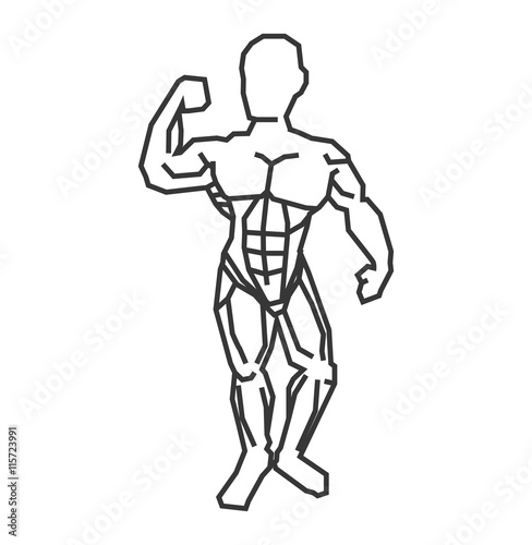 Healthy lifestyle and bodybuilder concept represented by Muscle man icon. Isolated and flat illustration © djvstock