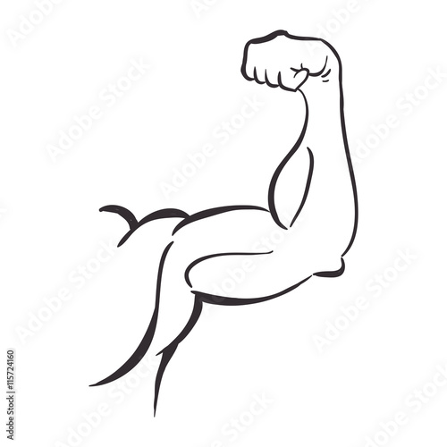 Healthy lifestyle and bodybuilder concept represented by Muscle man icon. Isolated and flat illustration