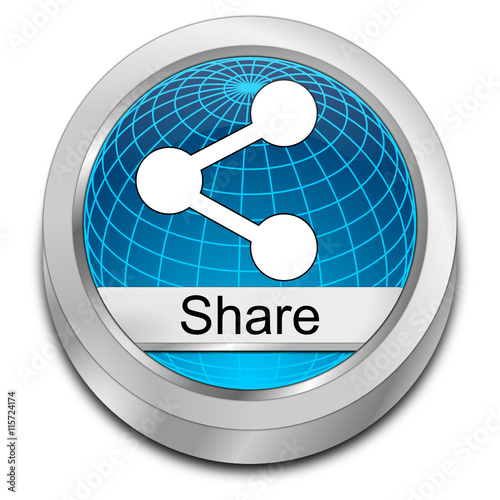 Share Button - 3D illustration