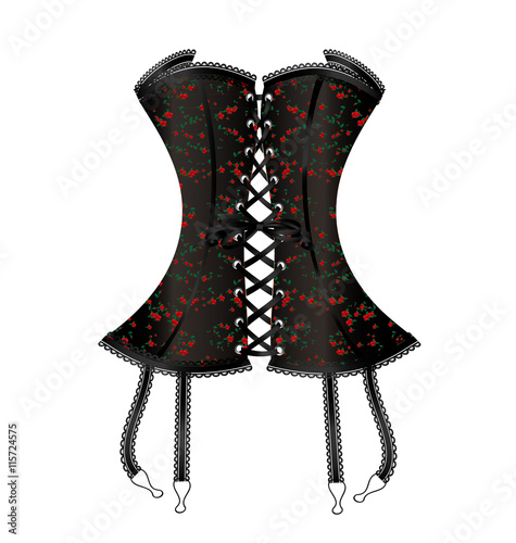 black large corset