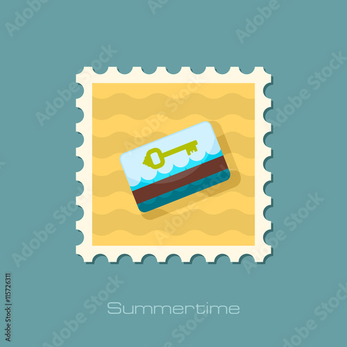 Electronic keycard stamp. Summer. Vacation