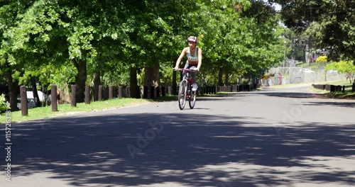 Wallpaper Mural Woman on a bike ride in the park Torontodigital.ca