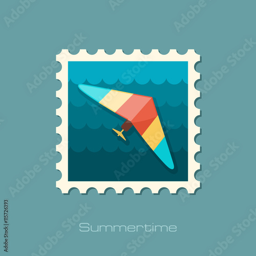 Hang Glider stamp. Summer. Vacation