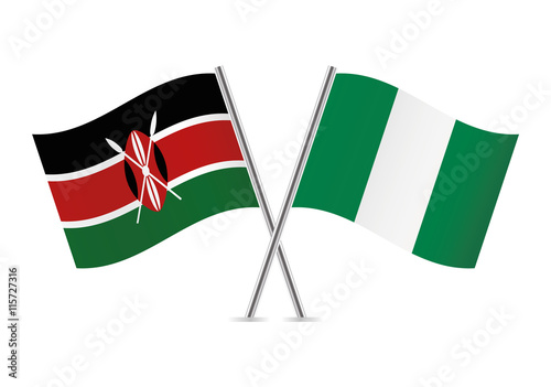 Free Download Kenyan and Nigerian flags. Vector illustration. - GFXLoad