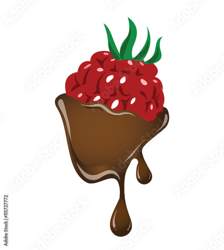 Vector of rasberry dipped in chocolate