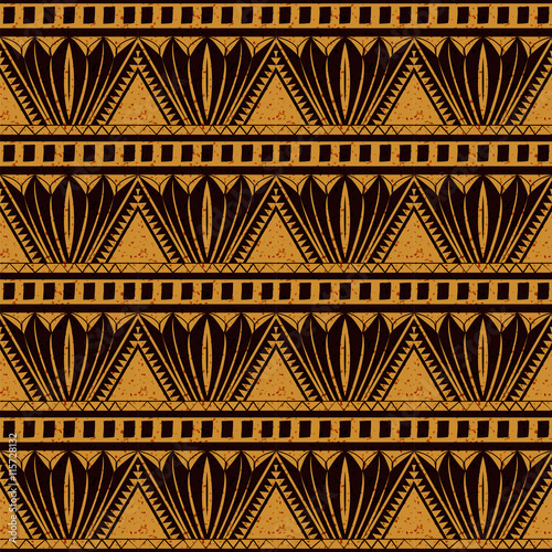 Antique seamless background image of primitive sawtooth square triangle geometry
