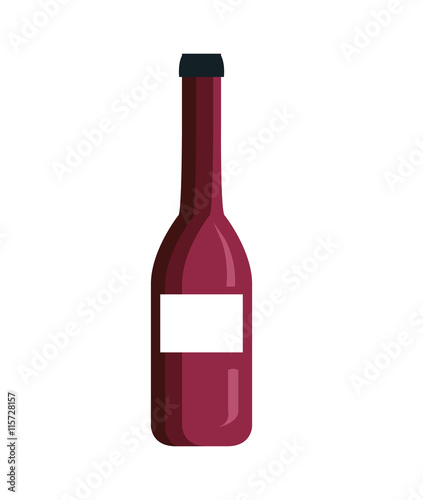 Delicious wine theme design, black and white isolated flat icon vector illustration.