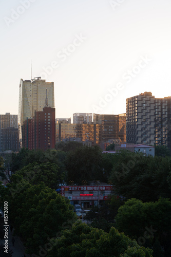  Landscape with the image of skycrapers in Beijing