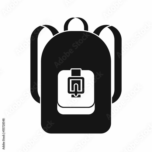 Backpack icon in simple style isolated vector illustration