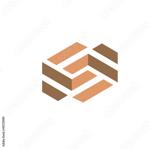  tile wooden logo . letter S flooring vector icon