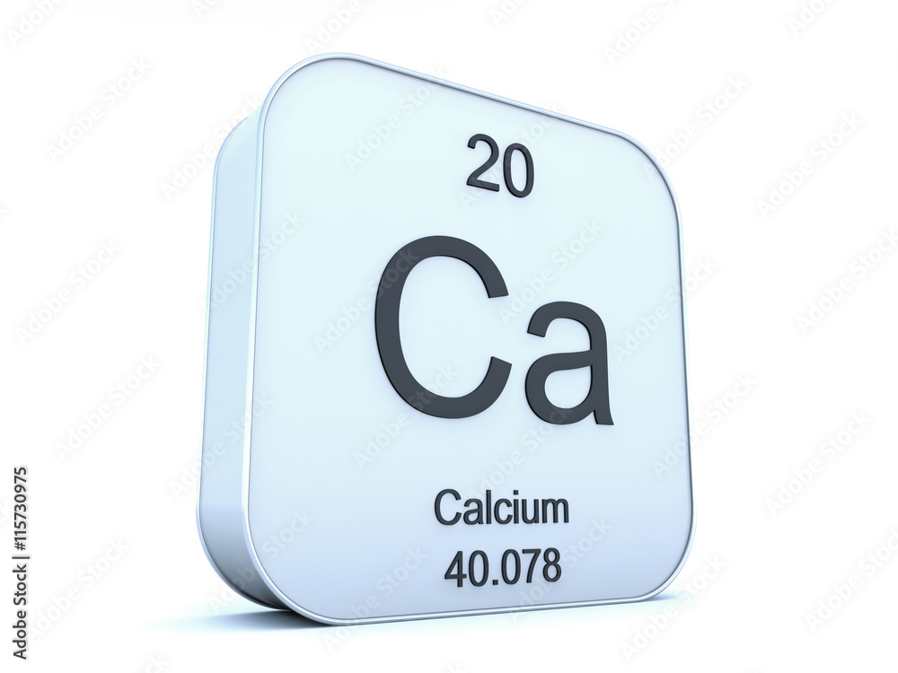 Calcium element on white square icon Calcium element on white square icon