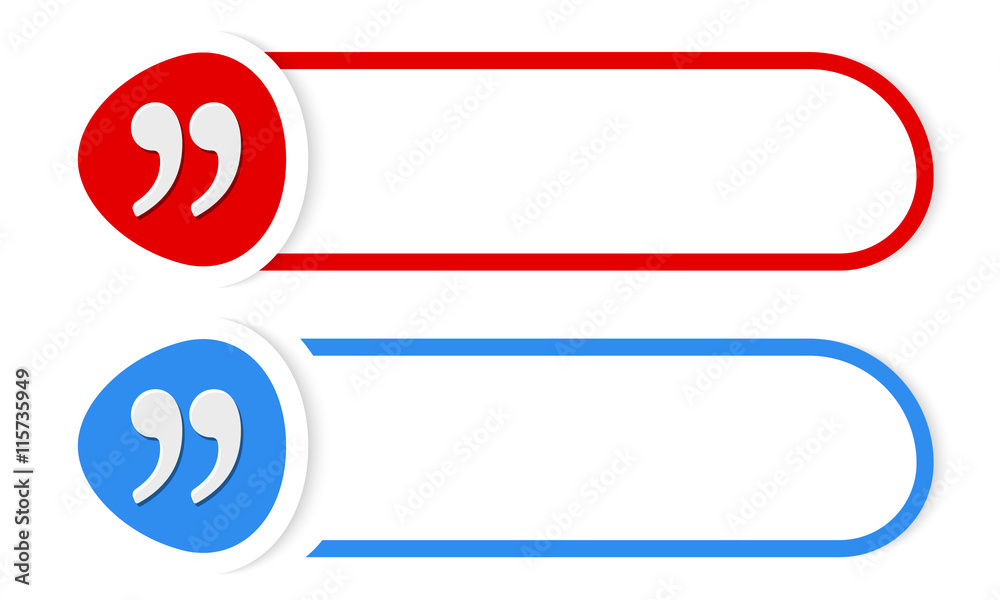 Vector button for your text and quotation mark Vector button for your text and quotation mark