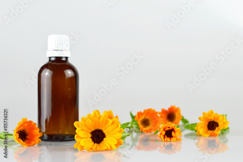 Bottle of calendula oil  