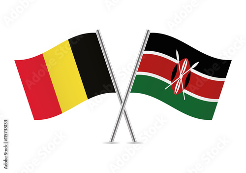 Belgian and Kenyan flags. Vector illustration. Free Download Belgian and Kenyan flags. Vector illustration. - GFXLoad