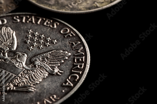 United States silver dollars with eagle