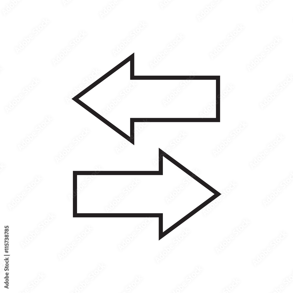 Line arrows left and right. Vector illustration. Line arrows left and right. Vector illustration.