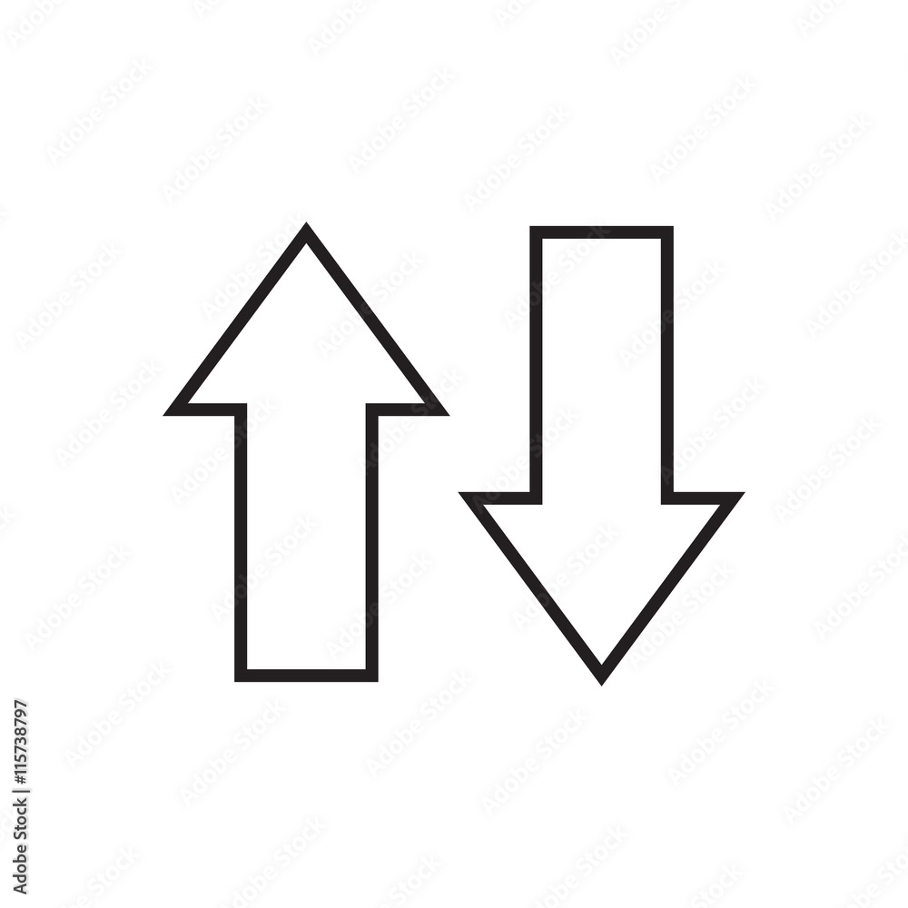 Line arrows up and down. Vector illustration. Line arrows up and down. Vector illustration.