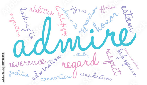 Admire word cloud on a white background. 
