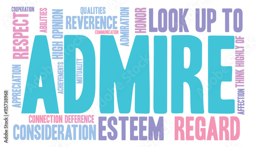 Admire word cloud on a white background. 