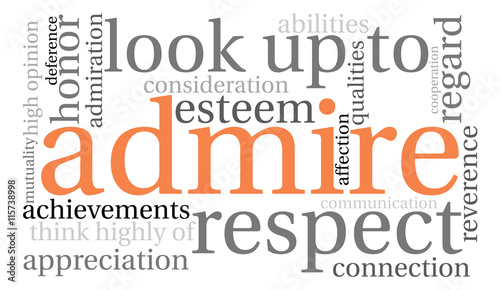 Admire word cloud on a white background. 