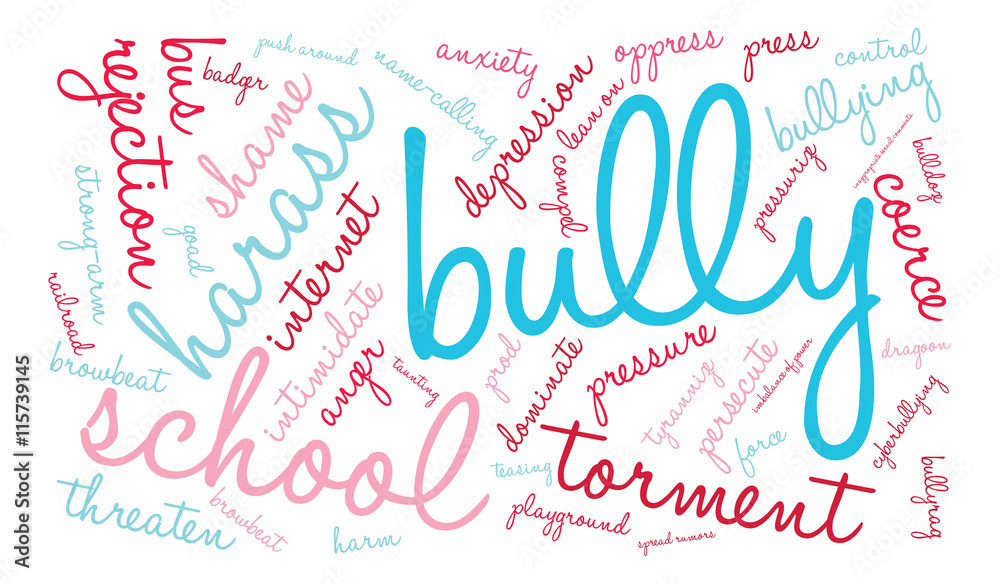 Bully word cloud on a white background. 