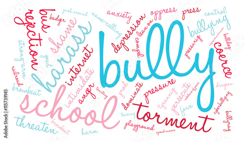 Bully word cloud on a white background. 