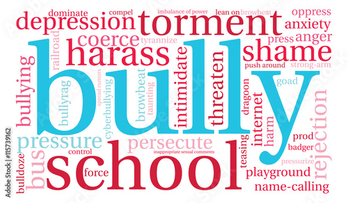Bully word cloud on a white background. 