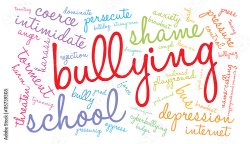 Bullying word cloud on a white background. 