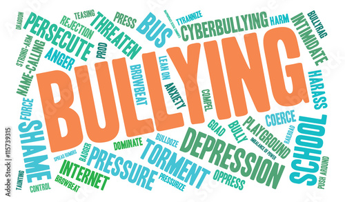 Bullying word cloud on a white background. 