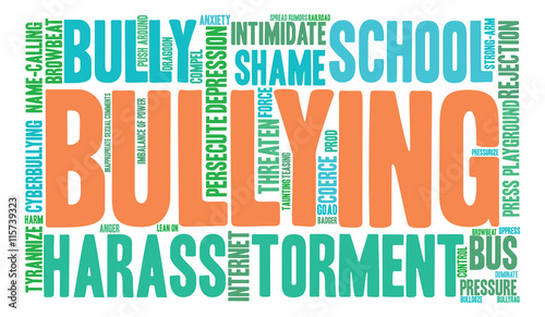 Bullying word cloud on a white background. 